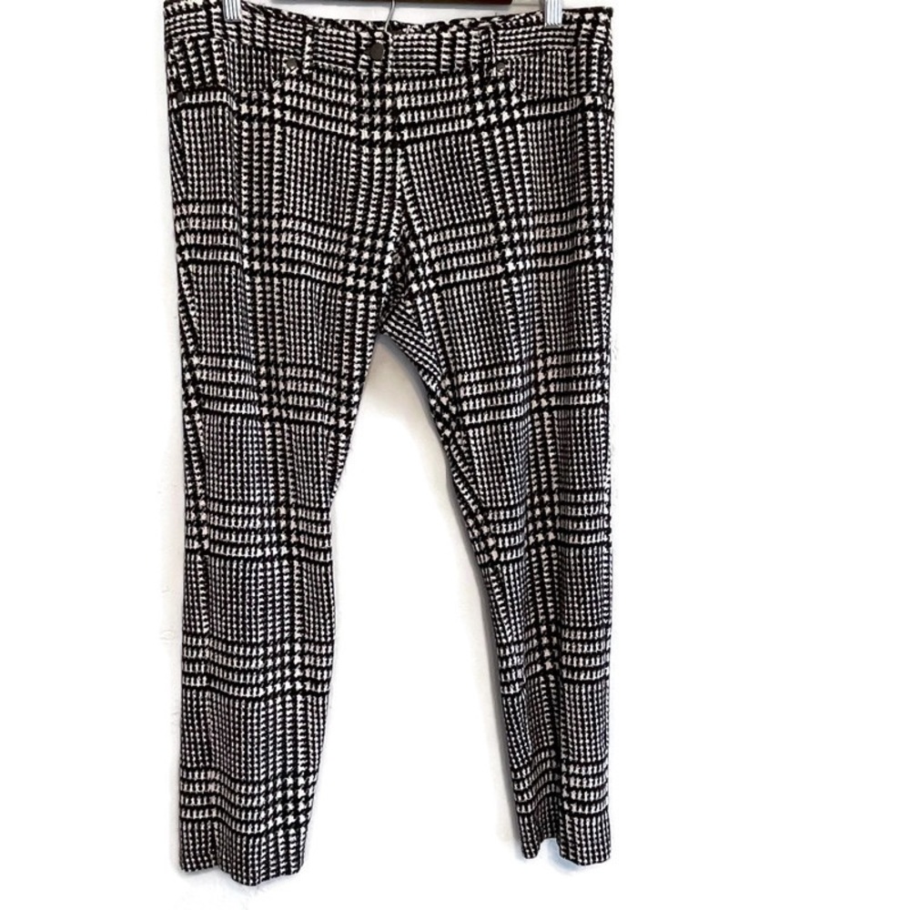 J. McLaughlin Black and White Plaid Trousers